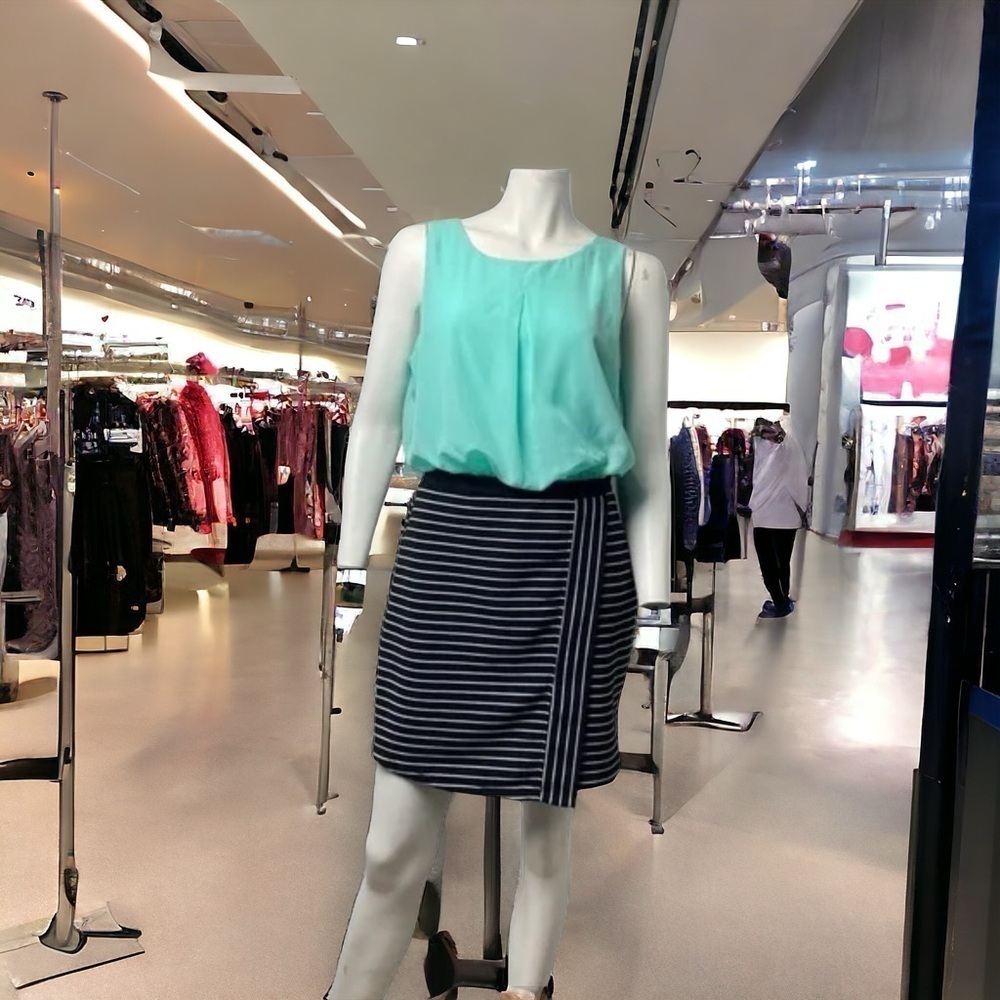 Speechless Solid Chiffon Stripe Lattice Style Dre… - image 1